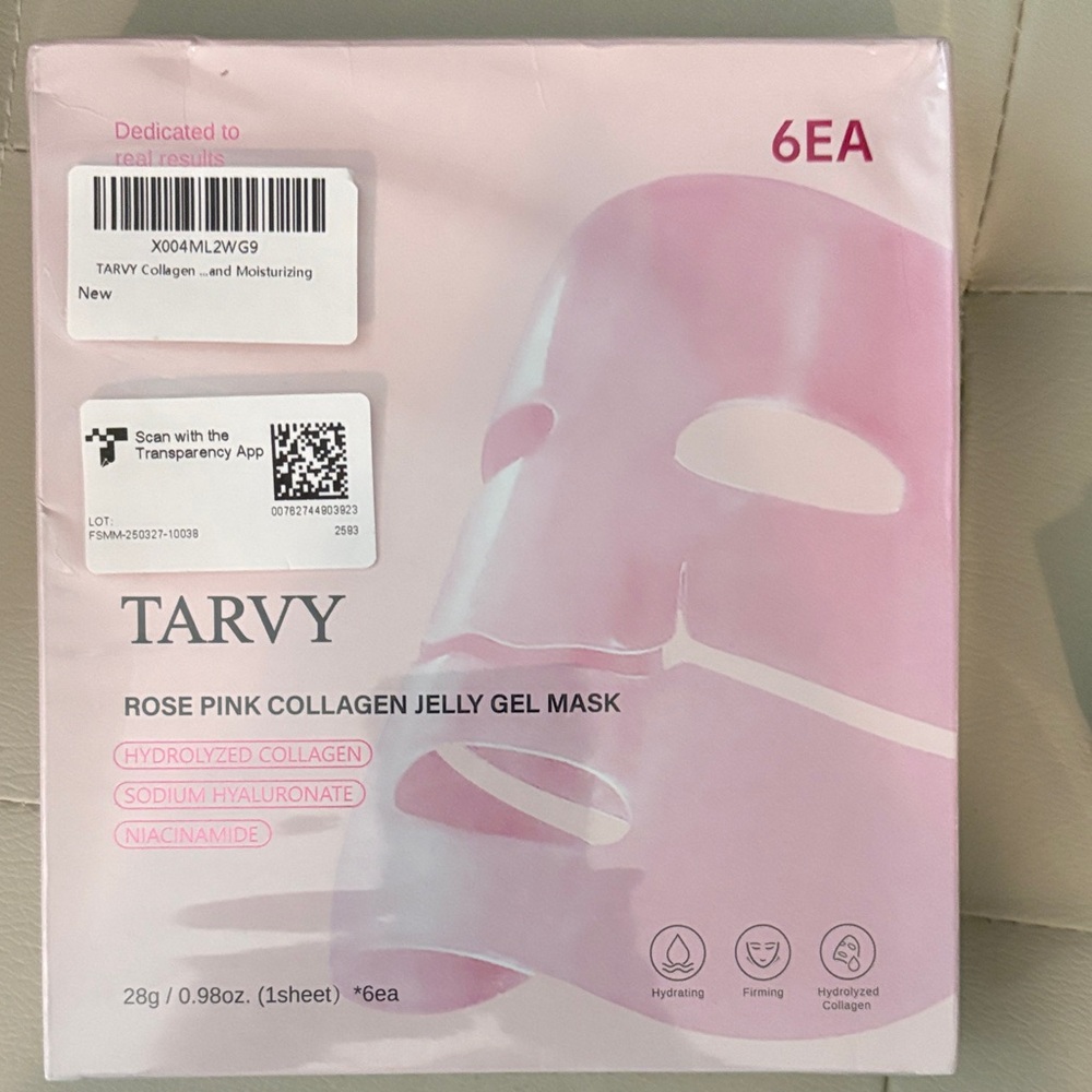 TARVY Rose Pink Collagen Jelly Gel Mask - 6 Pack